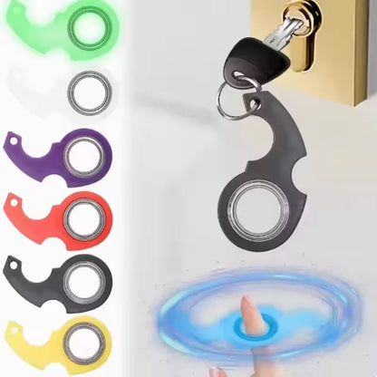 Rotate Fidget Spinner Keychain Metal Idget Toy Kid Stress Relief Spinner Keyring Fidget Ring Relieve Anxiety Boredom Party Gift