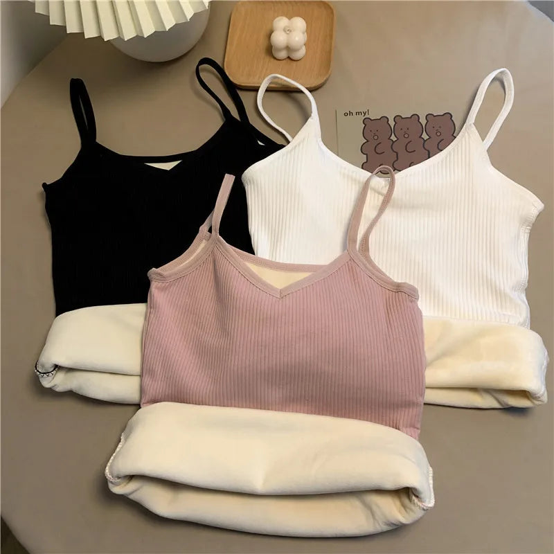 Fleece-Lined Slim Tank Top