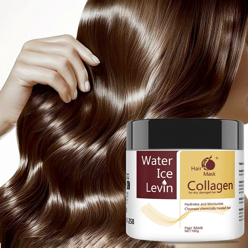 100g Collagen Moisturizing Hair Mask - Hyaluronic Acid and Keratin Repair Dry and Damaged Hair