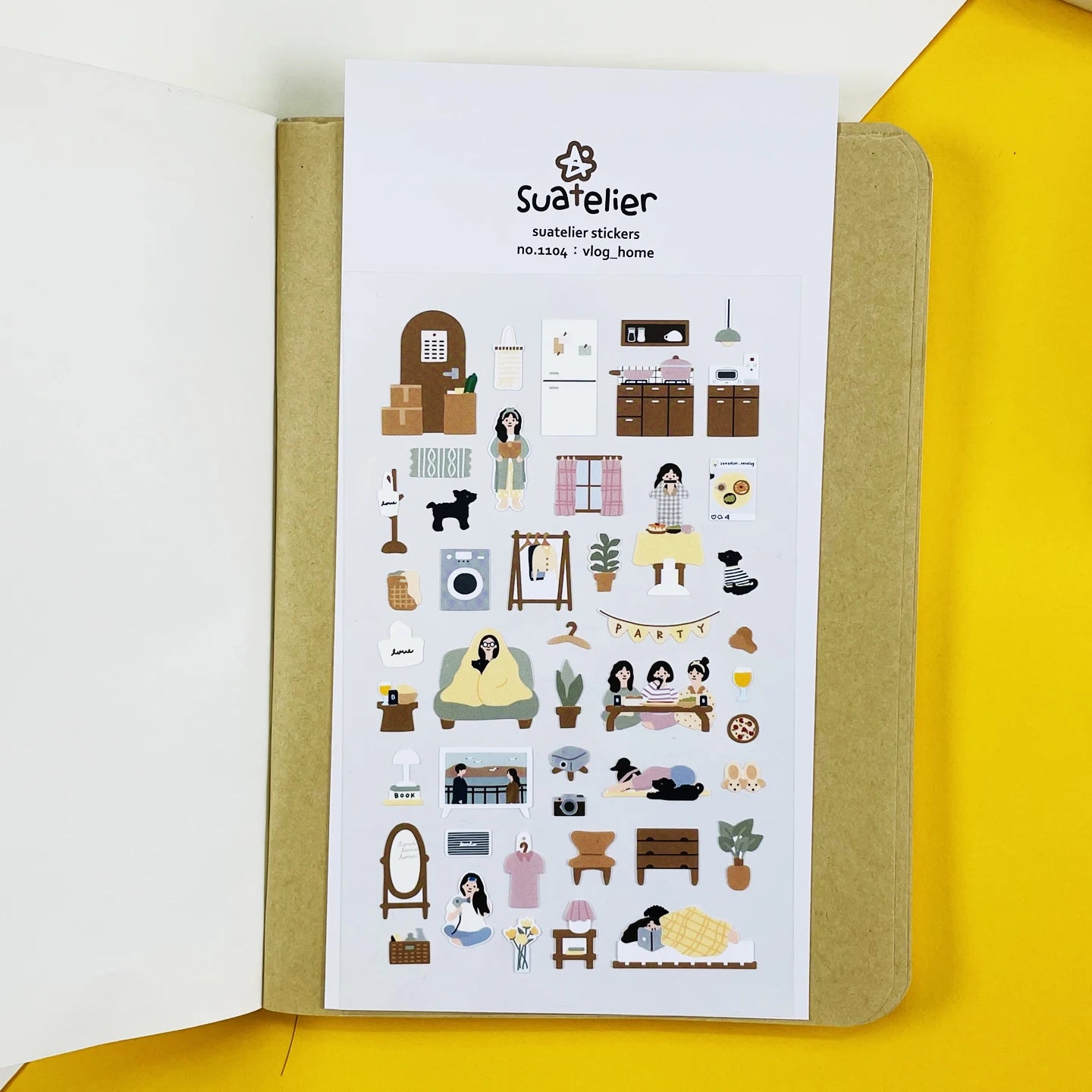 Korean Import Suatelier Travel Home Life Study Friend Stickers Scrapbooking Diy Journaling Diary Stationery Sticker School Gift