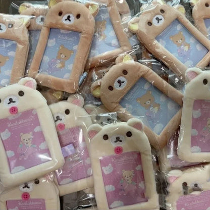 Rilakkuma Plush Keychain Card Holder Photo Protective Case Cartoon Anime Derivative Peripherals Bags Pendant Accessories Gifts