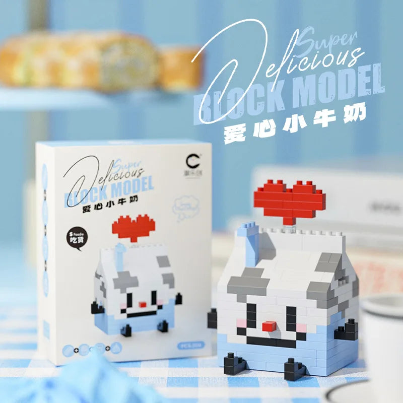 CLC Diamond Particle Casual Splicing Fruit French Fries Burger Block Toys Happy Food and Play Series Toys for Children Gifts