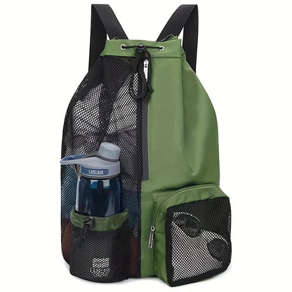 Swimming Bag Mesh Drawstring Backpack Convenient To Carry Beach Diving Backpack Wet Backpack Gym Sports Backpack