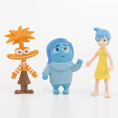 9 Pcs/Set New Inside Out 2 Action Figure Toy Sadness Joy Anger Disgust Fear Model Doll Cake Decorative Desk Ornament Kids Gift