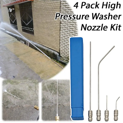 4Pc Cleaning Nozzle Water Gun High Pressure Needle Nozzle Straight/Side Jet For AC & Car Washer Tanks Gap Deep-Cleaning
