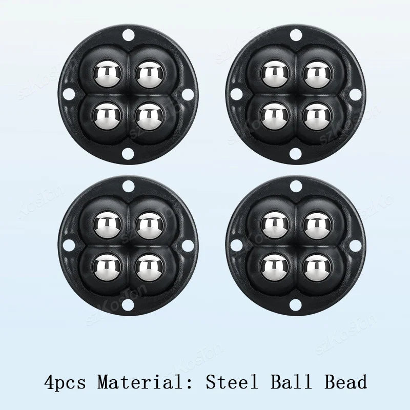 4Pcs Non Punching Adhesive Furniture Ball Universal Pulley Household Mobile Base Accessories Trash Can Bottom Small Wheel