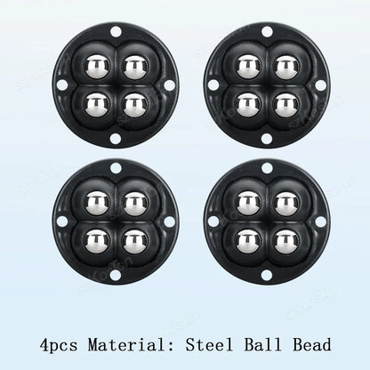 4Pcs Non Punching Adhesive Furniture Ball Universal Pulley Household Mobile Base Accessories Trash Can Bottom Small Wheel