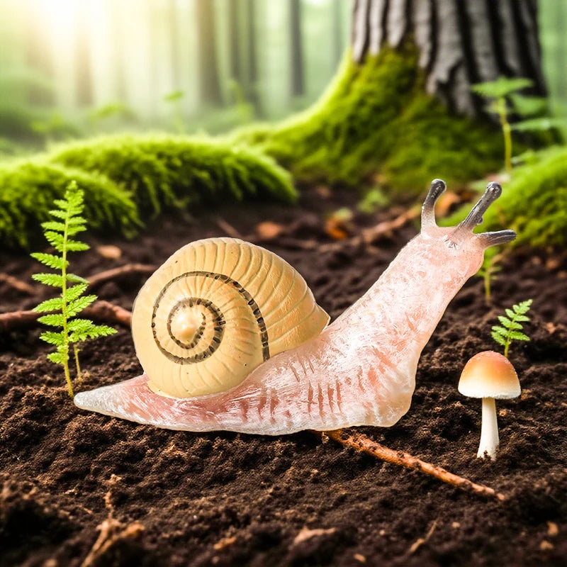 Oenux Wild Insect Animals Snails Growth Cycle Model Garden Decoration Figurines PVC Miniature Cute Education Kids Toys