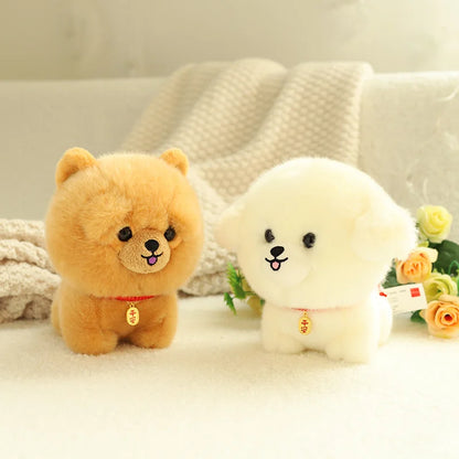 Lifelike Fluffy Dog Stuffed Toy Simulation Puppy Model Shiba Inu Corgi Husky Yorkshire Bichon frise Chow Chow Plush Doll Gifts