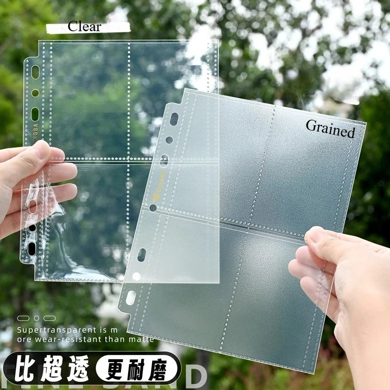 SINGBA 10pcs Clear Sheets Sleeve Acid free-No CPP loose-leaf Pages for A5/A4 Binder 4/ 9grid Pocket 3inch Photocard Protector