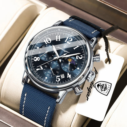 POEDAGAR Luxury Sports Men Watch Waterproof Luminous Leather Quartz Man Wristwatch Chronograph Date Military Men's Watches Reloj