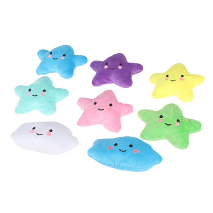 1Pc Mini Star Cloud Soft Plush Sounding Toy Colorful Plush Stuffed Doll Gift Pet Dog Toy For Kids Children Girls