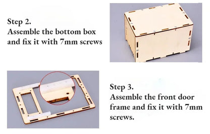 DIY Wooden Password Box for Kids Assembling Manual Machine Code Box Mechanical Lockbox Science Experimental Money Financial Toys