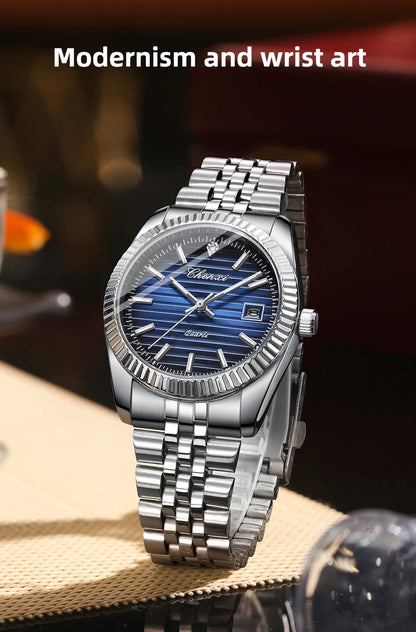 CHENXI 004D Men Quartz Watches Luxury Stainless Steel Waterproof Luminous Date Casual Wristwatch for Male