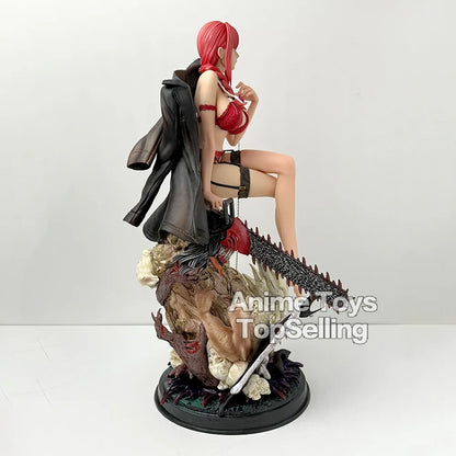 46cm/18.11in Anime Chainsaw Man Figure Makima Action Figures Pvc Statue Desktop Ornamen Collection Model Toys Gifts