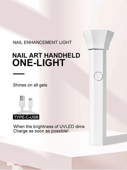 Rechargeable Portable UV LED Nail Lamp - Gel Polish Drying Desk Stand Light Support Base for Nail Art