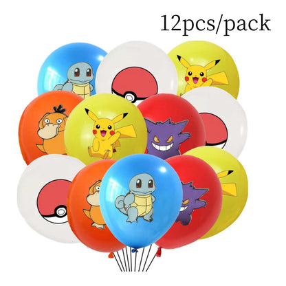 Decoration Pokemon Birthday Party Hats Pikachu Disposable Tableware Tablecloth Cup Plate Napkin Baby Shower Party Favors Pokemon