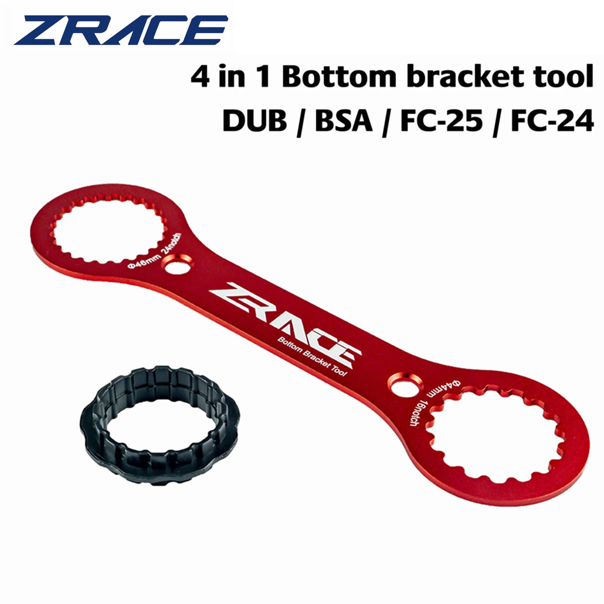 ZRACE 4 in 1 Bottom Bracket Wrench Tool , Compatible with SRAM DUB, SHIMANO BSA / FC-25 / FC-24, CNC AL7075  DUB-BSA TOOLS
