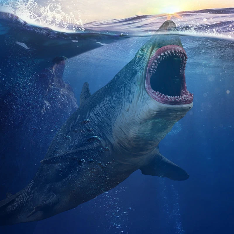 Oenux Savage Marine Sea Life Megalodon Action Figure Classic Ocean Animals Big Shark Fish Model PVC Collection Toy For Kids Gift