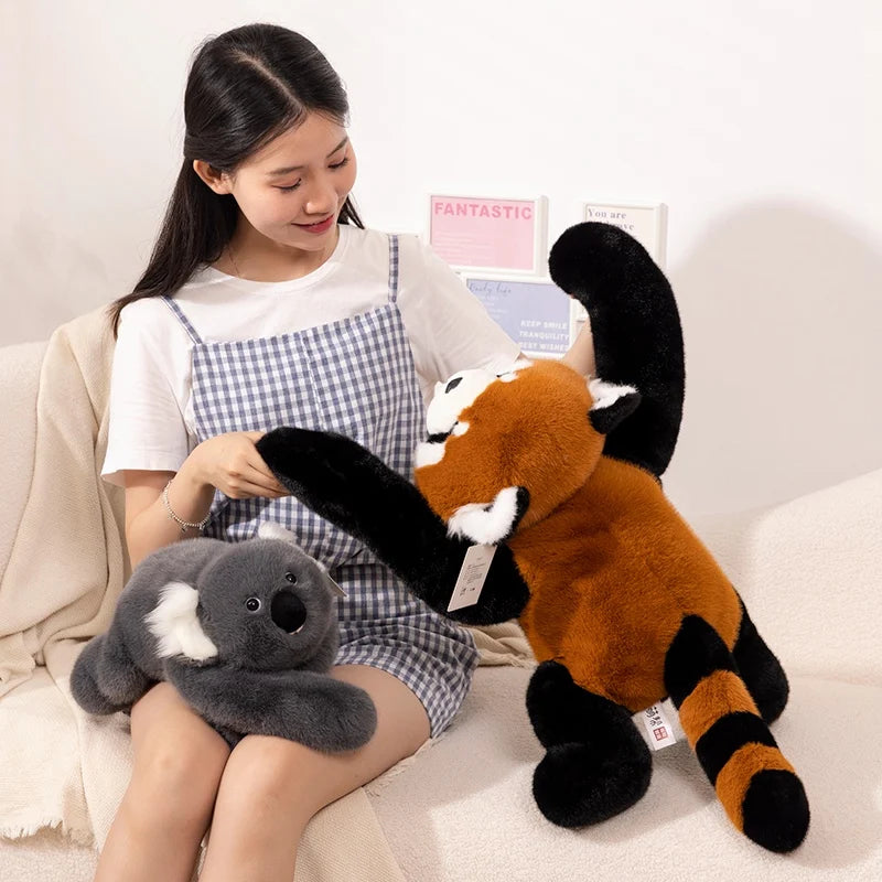 30-65cmKawaii High Quality Forest Animal Plush Doll Pillow Soft Long-arm Raccoon Dinosaur Sloth Panda Koala Plush Toy Home Decor