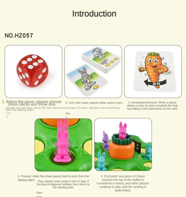 New Rabbit Trap Puzzle Toy Children's Dual Play Multiplayer Board Game Competition Parent Child Interactive Strategy Game