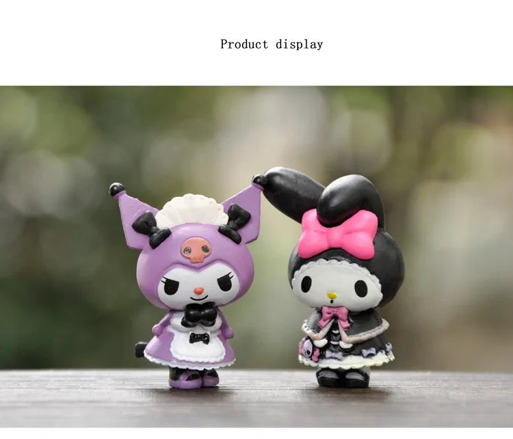 5Pcs-Set Sanrio Cinnamoroll Anime Figure Pochacco Kuromi Pom Pom Purin Hello Kitty Action Figure Toys Model Doll My Melody Gifts