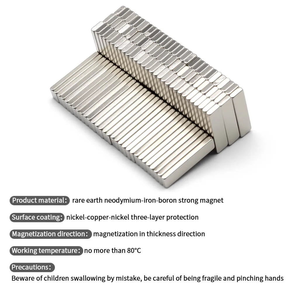 20x5x2mm Super Strong Neodymium Magnet N35 NdfeB Permanent Magnetic imanes Block Powerful Magnets Refrigerator Magnet