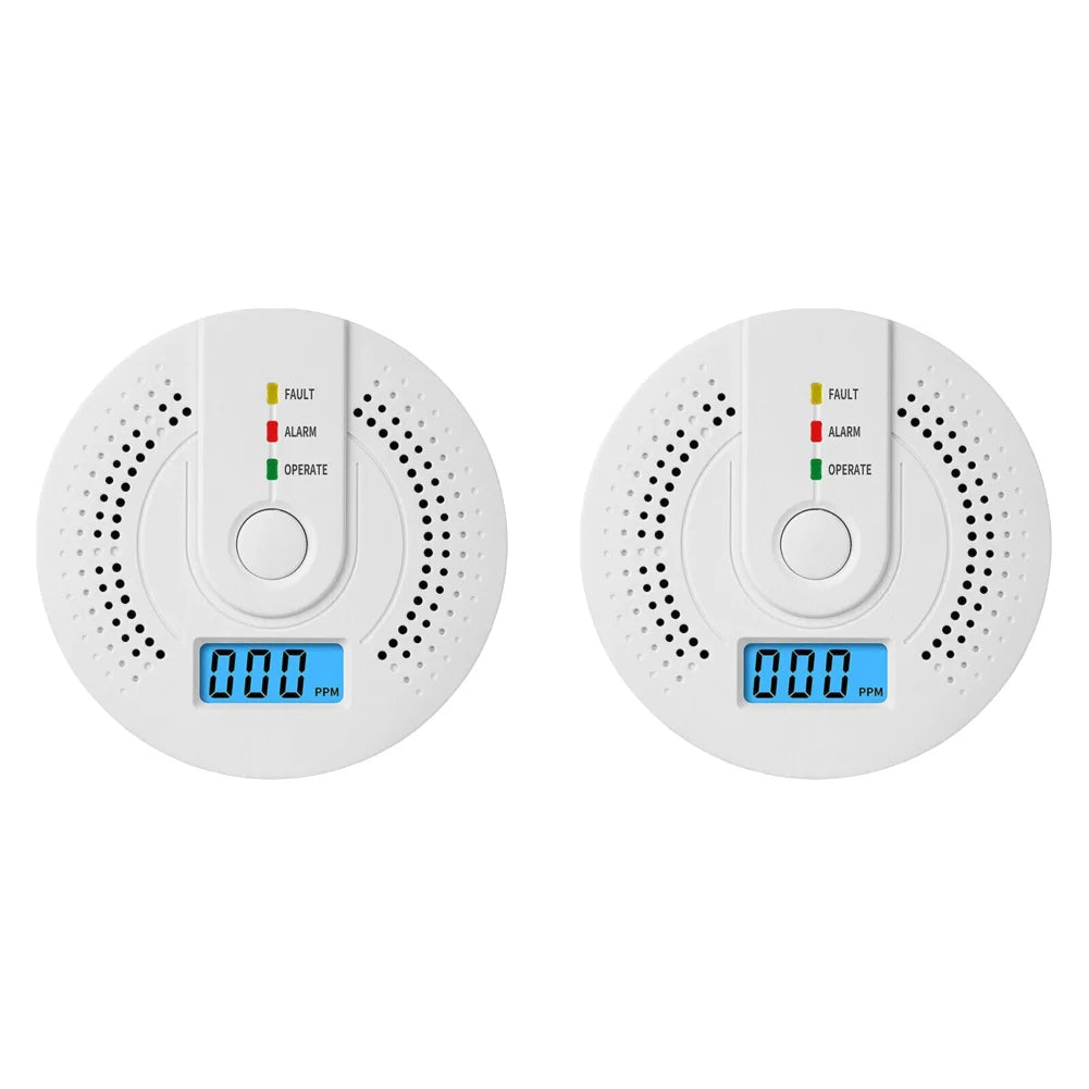 1-5X Digital Carbon Monoxide Detector Sound Warning Battery Powered CO Gas Monitor Alarm Detector Portable CO Detector Home Use
