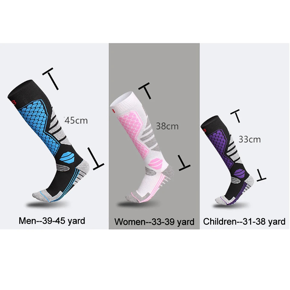 GTUBIKE New Winter Warm Ski Socks Anti-slip Thickened Compression Snowboard Socks Thermal Moisture-wicking Knee High Socks