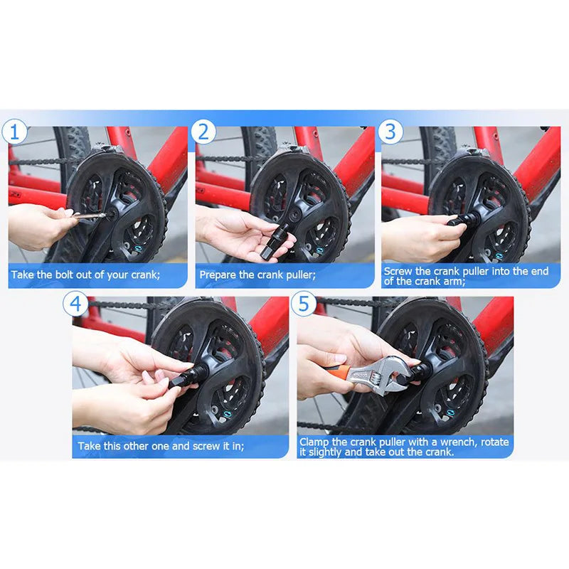 1Pc Bicycle Crankset Puller Crank Arm Puller Remover Bike Tools Mountain Crank Extractor Bicycle Carbon Steel Repair Tool MTB