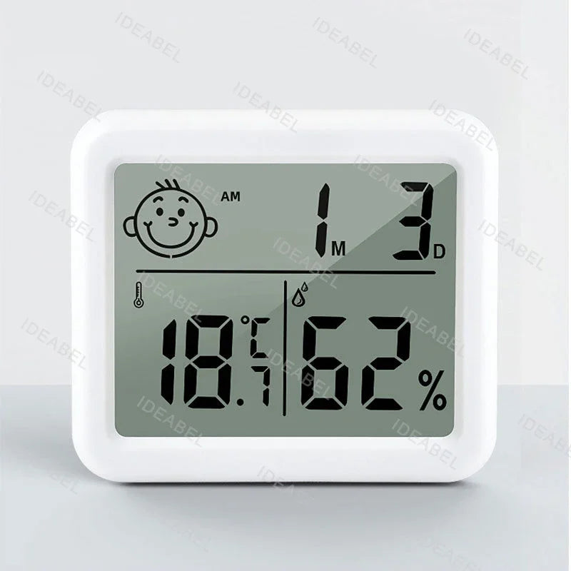 Multifunction Thermometer Hygrometer Automatic Electronic Temperature Humidity Monitor Clock 3.2inch Large LCD Screen