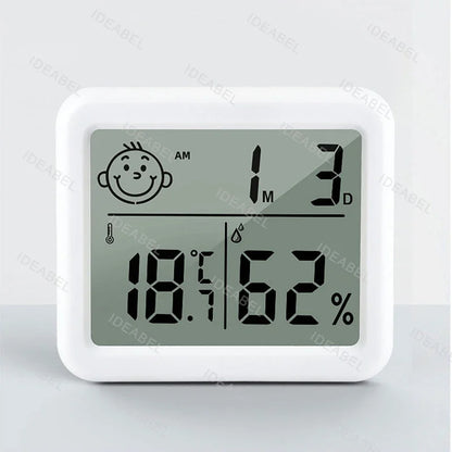 Multifunction Thermometer Hygrometer Automatic Electronic Temperature Humidity Monitor Clock 3.2inch Large LCD Screen