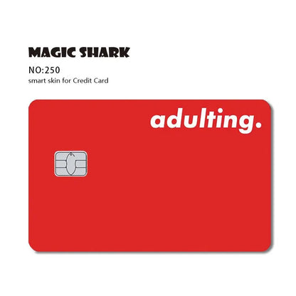 Magic Shark Dog Meme Hunter Snake Stonks 3M Matte PVC Front Sticker Film Cover Skin for Bank Debit Credit Card