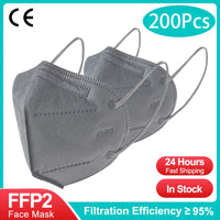 200PCS Gray-KN95