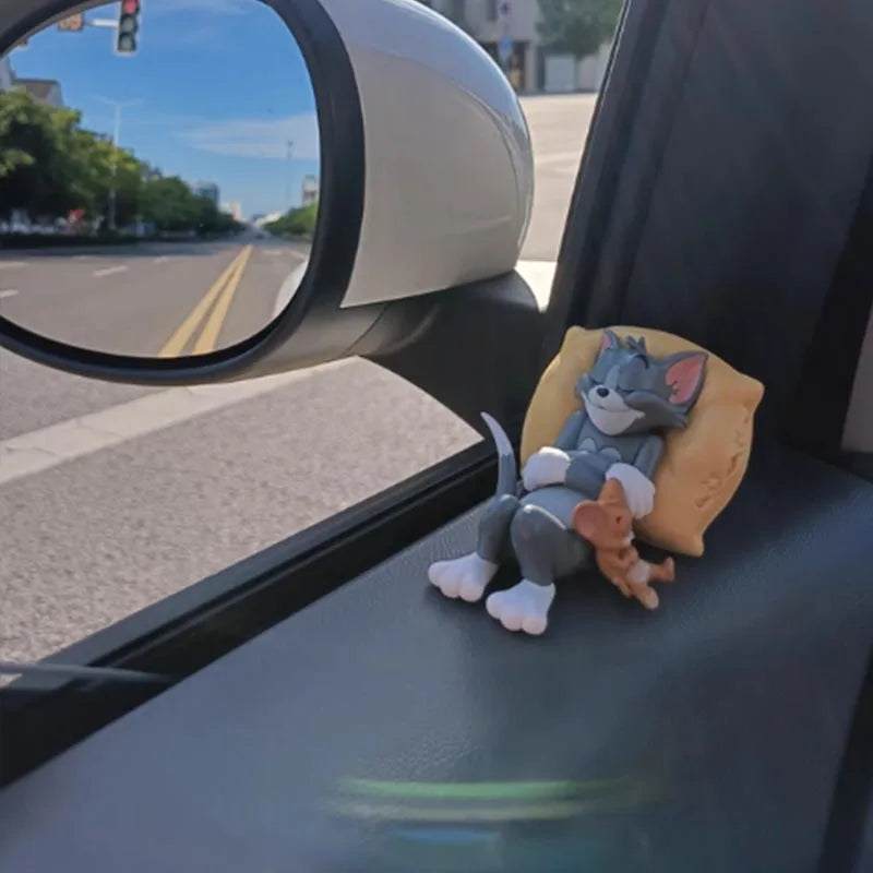 Car Dashboard Decor Interior with Adhesive Pads for Dashboard Desktop Ornament Classic Cartoon Figure Collection Car Accessories