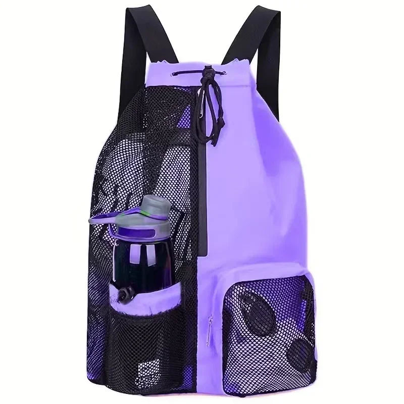 Swimming Bag Mesh Drawstring Backpack Convenient To Carry Beach Diving Backpack Wet Backpack Gym Sports Backpack