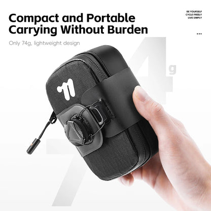 WEST BIKING Bicycle Saddle Bag Lightweight Waterproof Bike Seat Tail Bags Wear-Resistant Rotating Lacing Buckle Bike Accessories
