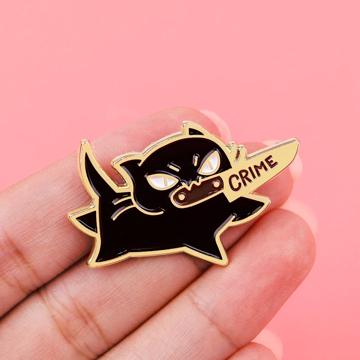 Funny Black Cat Enamel Pin Badges on Backpack Brooches for Women Men Lapel Pins Animal Jewelry Cosplay Accessories Toys Gift