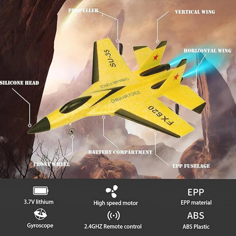 RC Foam Aircraft SU-35 Plane 2.4G Radio Control Glider Remote Control Fighter Plane Glider Airplane Foam Boys Toys for Children