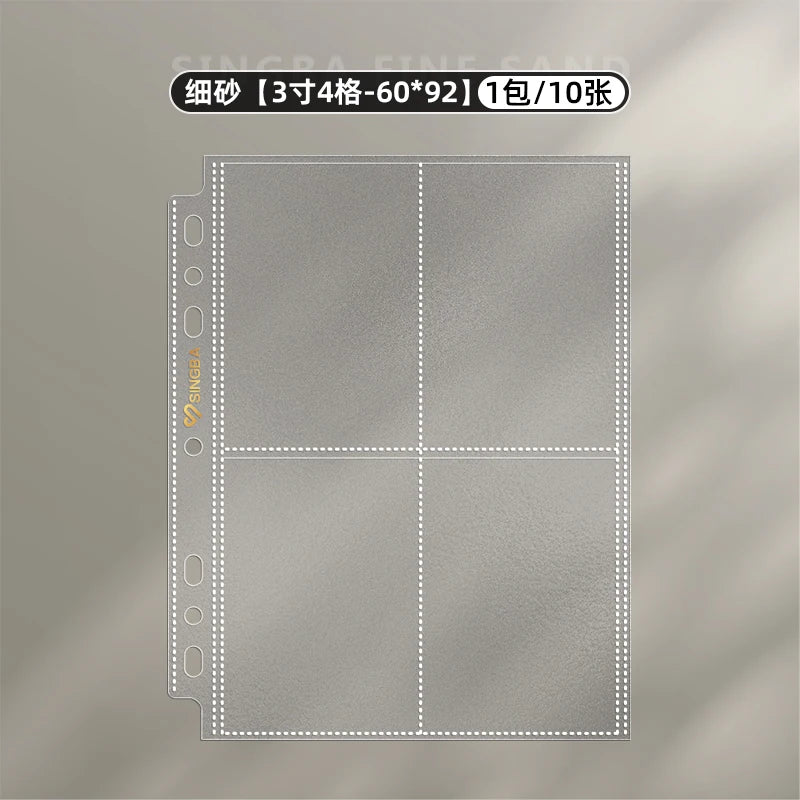 SINGBA 10pcs Clear Sheets Sleeve Acid free-No CPP loose-leaf Pages for A5/A4 Binder 4/ 9grid Pocket 3inch Photocard Protector