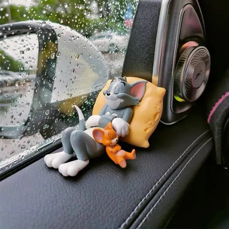 Car Dashboard Decor Interior with Adhesive Pads for Dashboard Desktop Ornament Classic Cartoon Figure Collection Car Accessories