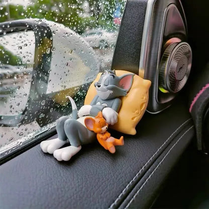 Car Dashboard Decor Interior with Adhesive Pads for Dashboard Desktop Ornament Classic Cartoon Figure Collection Car Accessories