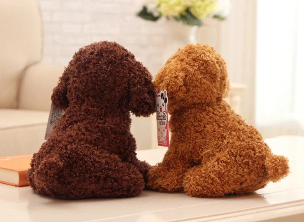 20CM Cute Teddy Dog Plush Toy Curly Dog Doll With Hanging Tag Simulation Dog To Send Children's Birthday Gift