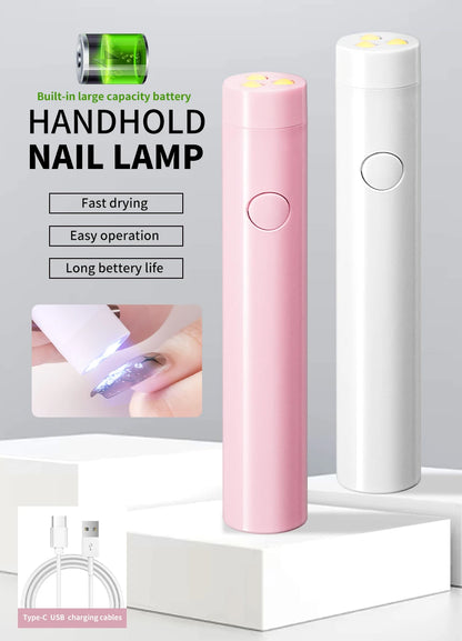 Rechargeable Portable UV LED Nail Lamp - Gel Polish Drying Desk Stand Light Support Base for Nail Art