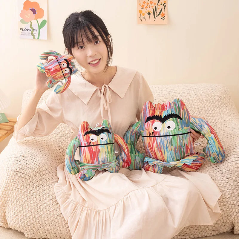 15/25cm 7pcs Kawaii Colorful Monster Plush Doll With Expression Monster Plushie Stuffed Toy For Boys And Girls Birthday Gifts