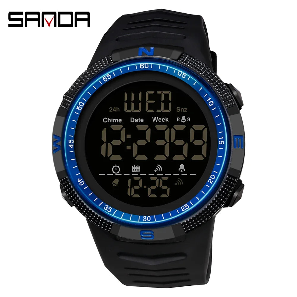SANDA 6014 Military Sport Watch for Men Clock Digital Wristwatches Shockproof Countdown Waterproof Bracelet Relojes Para Hombre