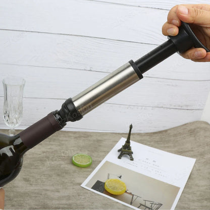 Wine Stopper With Vacuum Pump Bar Accessories Air Lock Aerator Rubber Black Bottle Stopper Keep Wine Fresh Saver Sealing