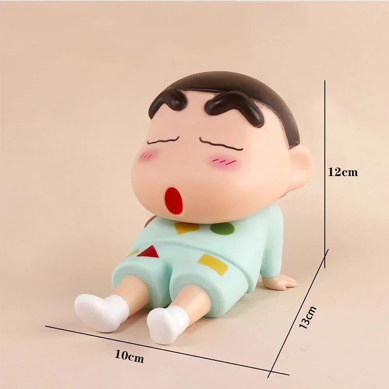 Crayon Shin-Chan Figures Phone Holder Kawaii Anime Desktop Ornaments Cartoon Watching TV Phone Support Cute Doll Decorations