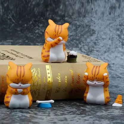3/1Pc Mini Cat Blind Box Anger Orange Cat Cute Figures Ornaments Mystery-box Office Desktop Computer Decoration Children's Gift