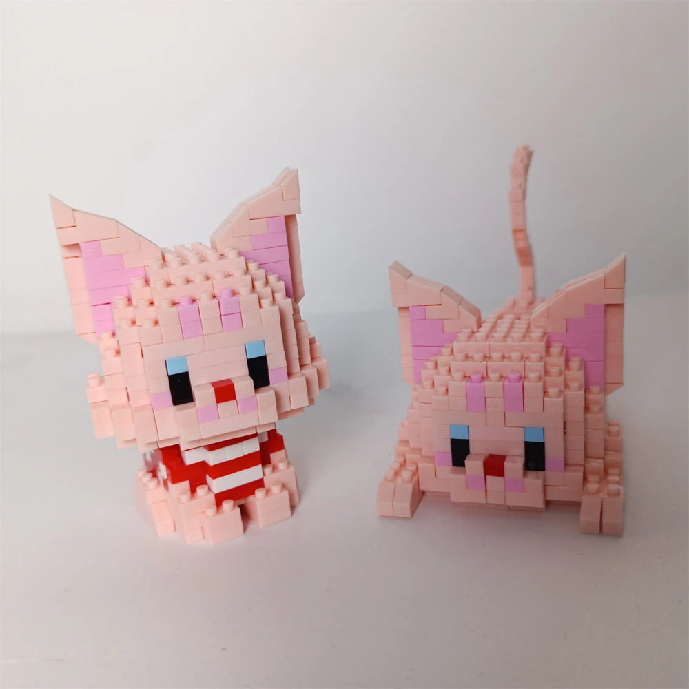 Micro Mini Super Cute Micro Cat Building Kit Tiny Pet Series Doll Figure The Perfect Miniature Gift for Cat Lovers and Girls